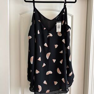 Torrid Black Camisole with Watermelon Print